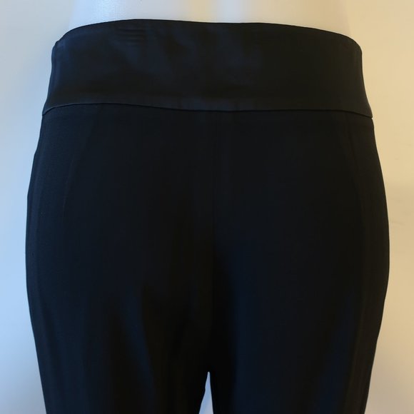 Womens Jonathan Simkhai Black High Waist Flat Front Flared Slit Crepe Pants 8 * - Picture 12 of 15